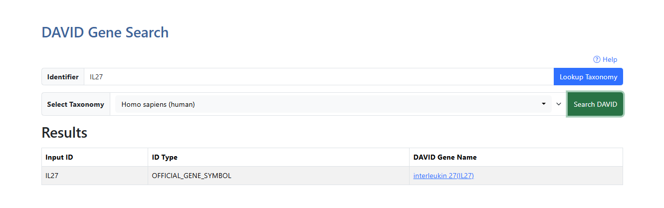 Gene List Report Interface